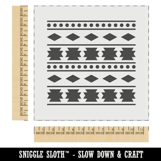 Repeating Southwestern Diamond Triangle Pattern Wall Cookie DIY Craft Reusable Stencil {1}