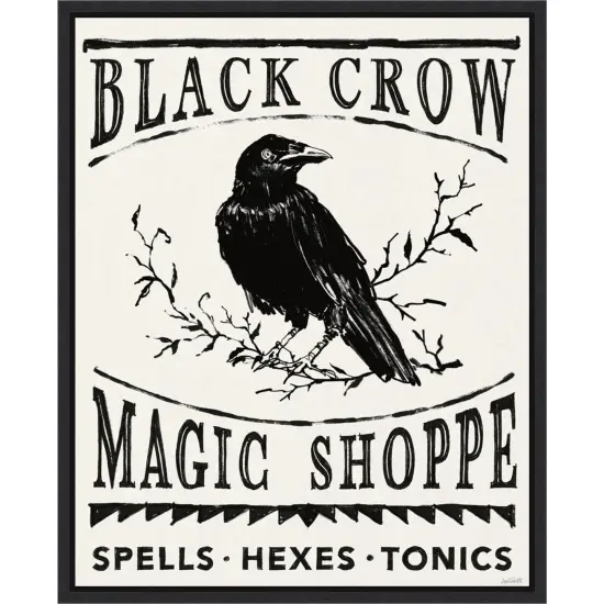 Black Crow Halloween Dark by Anne Tavoletti Canvas Art Framed {1}
