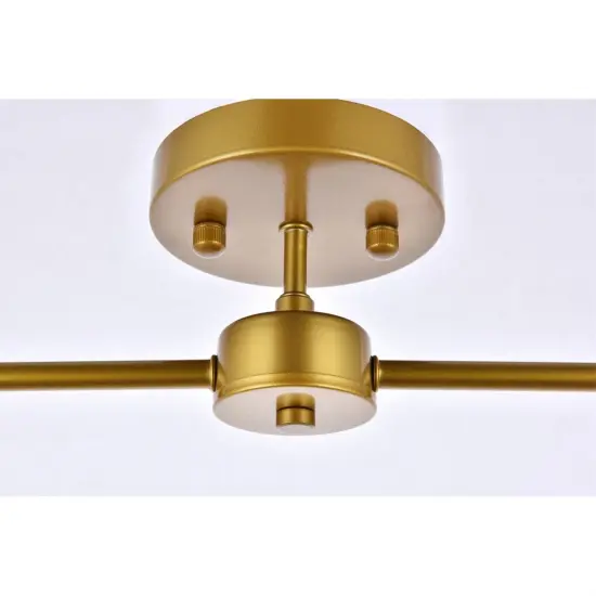 Zane 2 lights brass flush mount {6}