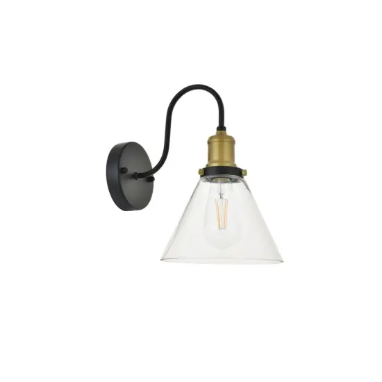 Histoire 1 light brass and black Wall Sconce {5}