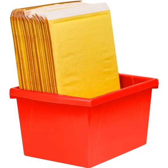 4 Gallon Classroom Storage Bin, Red, Pack of 3 {3}