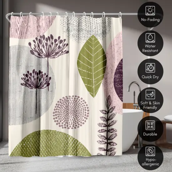 Americanflat 71" x 74" Shower Curtain, Floral Pattern by Lisa Nohren {4}