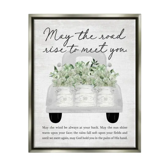 Stupell Industries Country Irish Proverb Framed Floater Canvas Wall Art Gray Floater Frame {1}
