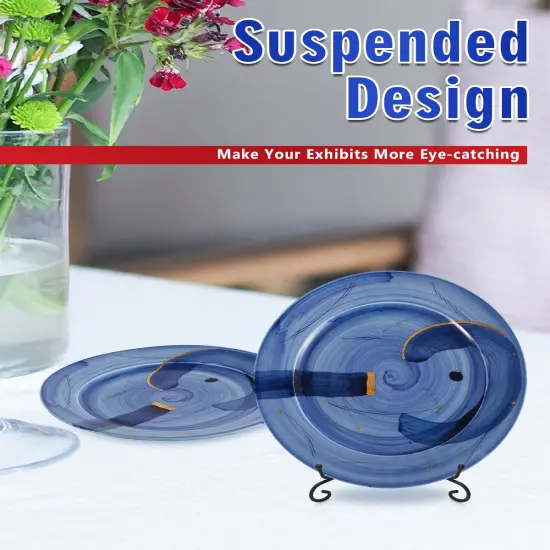 Lzerking Iron Display Stand 5 Packs, 4 Inches Plate Stand Picture Stand Photo Stand for Display, Black Foldable Easel Stand Holder for Photo Frame, Artwork, Collection, Decorative Plate, Book, Office {5}