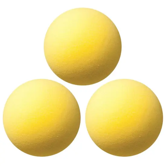 Uncoated Regular Density Foam Ball, 7", Yellow, Pack of 3 {1}