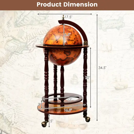 16th Century Wood Globe Wine Bar Stand {4}