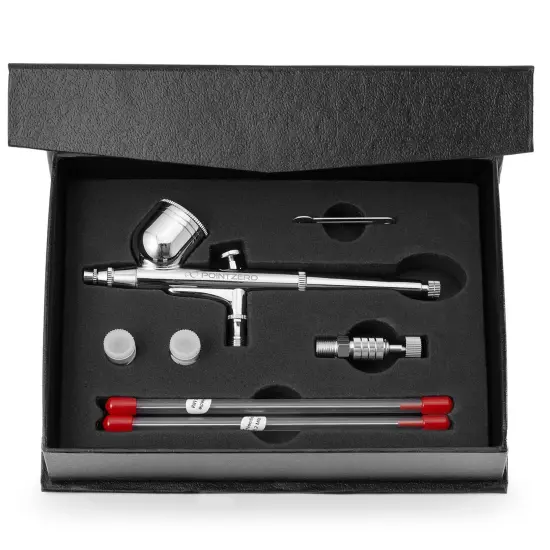 PointZero Dual-Action 7cc Gravity-feed Airbrush 3 Tip Set (.2mm .3mm .5mm) {4}