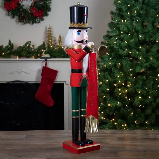 Northlight 36" Red and Green Christmas Nutcracker Soldier with Horn {3}