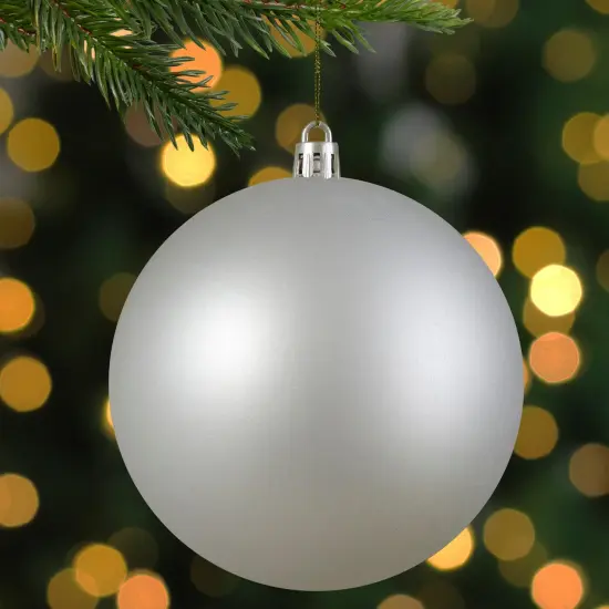 Northlight Matte Shatterproof Christmas Ball Ornament - 4" (100mm) - Silver {4}