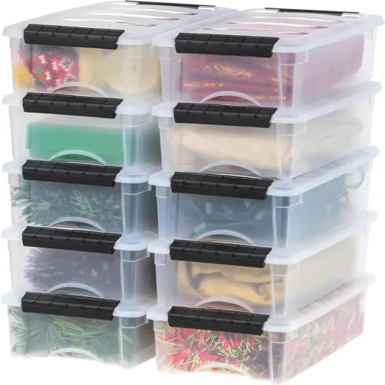 IRIS USA Plastic Storage Bins with Lids and Secure Latching Buckles {1}