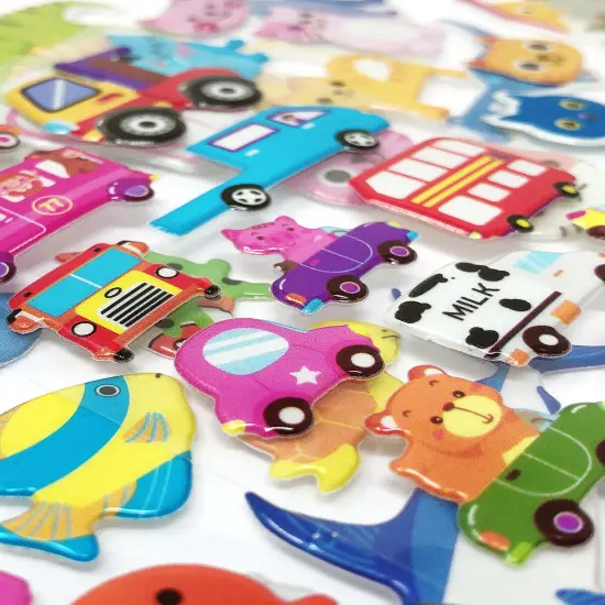 Wrapables 3D Puffy Stickers Bubble Stickers for Crafts & Scrapbooking 10 Sheets Random {5}