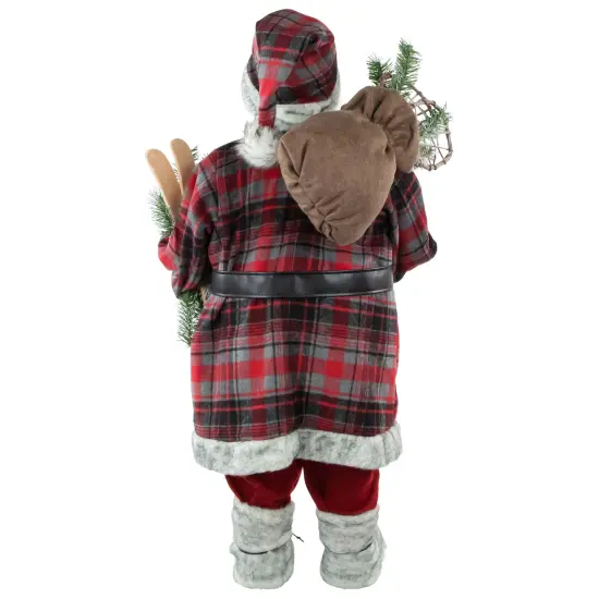 Northlight Alpine Santa Claus with Snowshoes and Skis Christmas Figure - 36" Red {6}