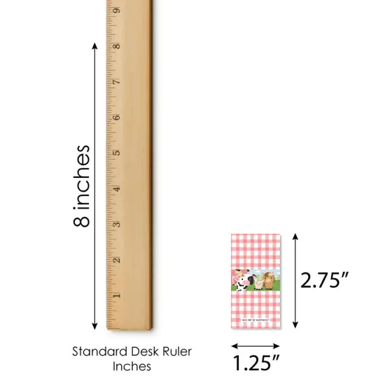 Big Dot of Happiness Girl Farm Animals - Mini Candy Bar Wrapper Stickers - Pink Barnyard Baby Shower or Birthday Party Small Favors - 40 Count {6}