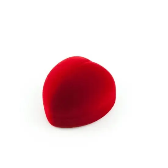 JewelrySupply Small Heart Shaped Velour Ring Box {2}