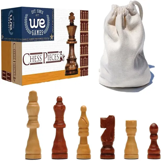 WE Games French Staunton Wood Chess Pieces with 2.5 inch King {1}