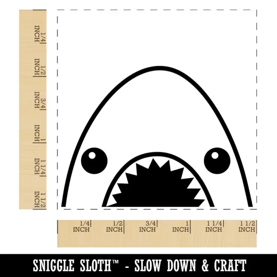 Peeking Shark Self-Inking Rubber Stamp Ink Stamper Blue {1}