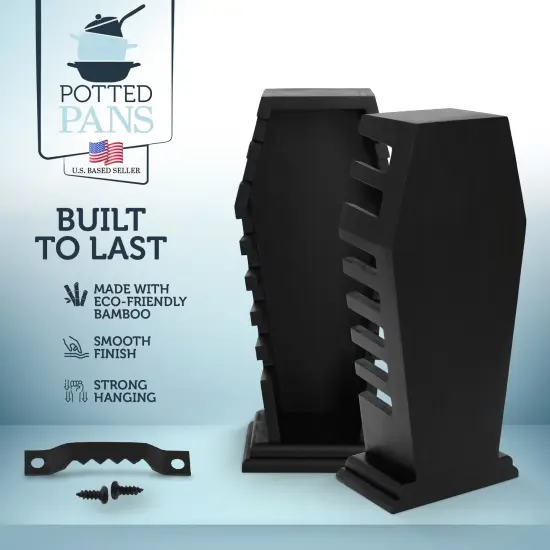Potted Pans Spooky Kitchen Coffin Shelf Knife Block - Gothic 7 Blade Knife Stand {4}
