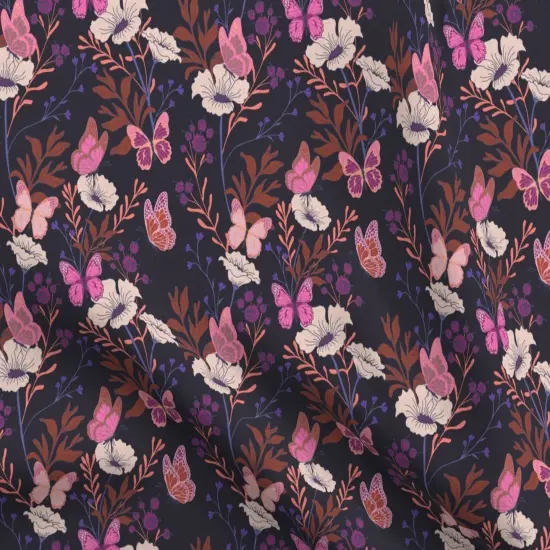 Various Fabrics by the Yard or Fat Quarter Purple Whimsical Garden Wild Flowers Floral Flower Boho Glamour Custom Printed Fabric by Spoonflower {5}