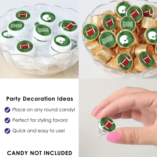 Big Dot of Happiness End Zone - Football - Baby Shower or Birthday Party Small Round Candy Stickers - Party Favor Labels - 324 Count {6}
