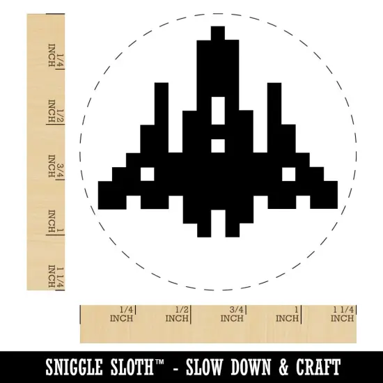 Retro Invaders from Space Rocket Ship Rubber Stamp for Stamping Crafting Planners {1}