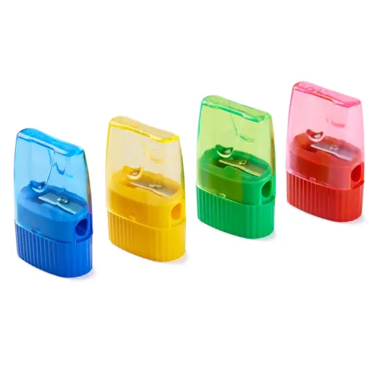 Pencil Sharpener with Cone Shaped Shaving Receptacle, Assorted Colors, 24 Per Pack {2}
