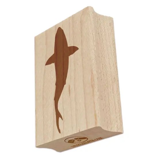 Great White Shark Top Down Silhouette Rectangle Rubber Stamp for Stamping Crafting {7}