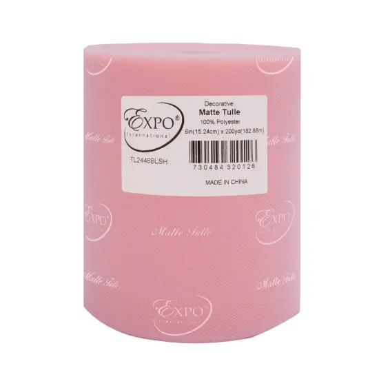 Decorative Matte Tulle Spool of 6 Inch X 200 yards Light Pink {3}