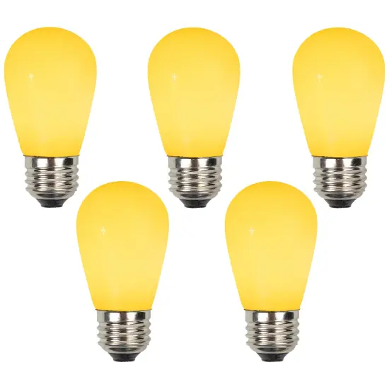 Northlight Opaque LED S14 Edison Style Christmas Replacement Bulbs - Yellow - Pack of 25 {5}