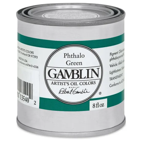Gamblin Artist's Oil Color - Phthalo Green, 8 oz Can {2}