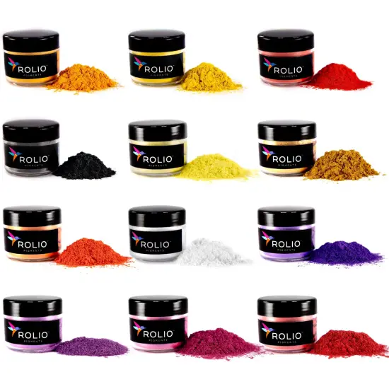 Rolio Mica Powder - Tropical Sunset 12 Color Set - 10g Jars {1}