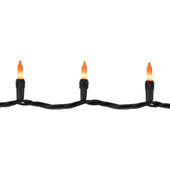 Northlight Mini Incandescent Christmas Lights - Orange - 20.25' Black Wire - 100ct {5}