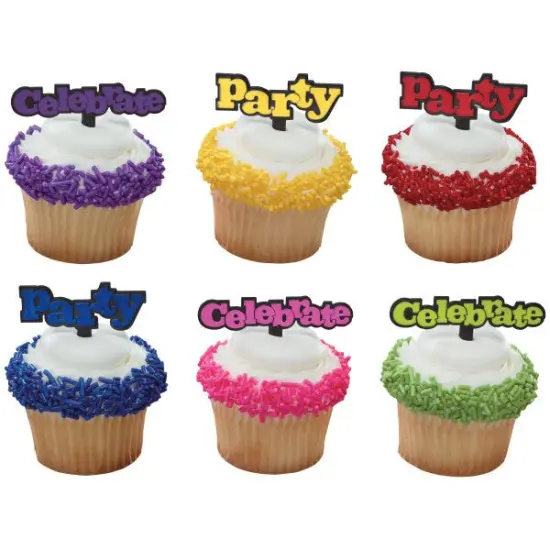 Celebrate & Party Bright DecoPics&reg; Cupcake Decoration, 12ct {1}