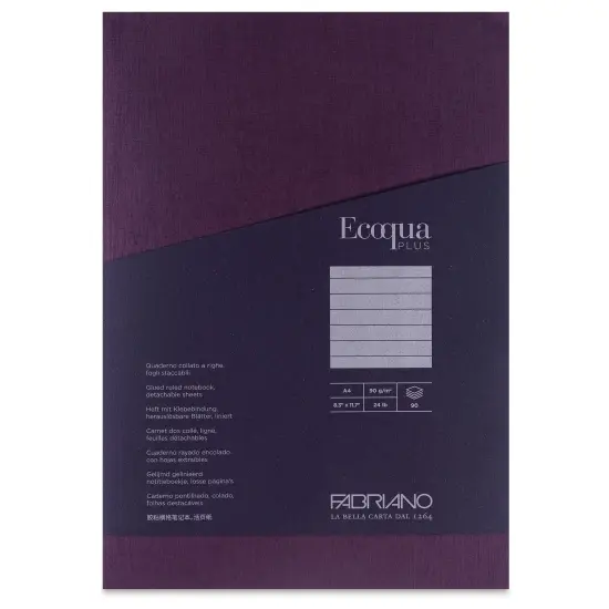 Fabriano Ecoqua Plus Glue-Bound Notebook - Wine, 8-1/4" x 11-7/10", Lined {1}