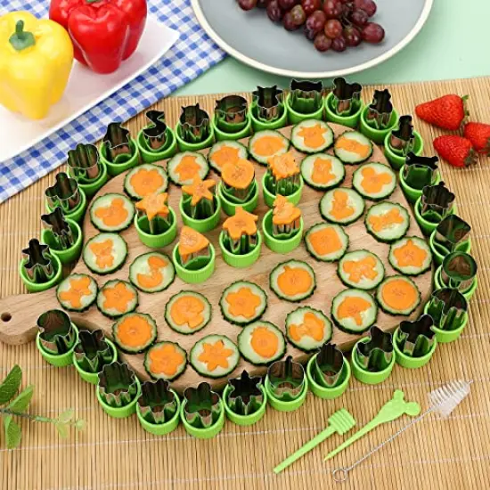 35 Pack Cookie Cutters Vegetable Fruit Cutter Shapes Stamps Mold Mini Cookie Cutters {3}