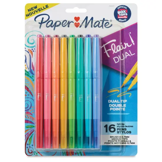 Paper Mate Flair Dual Tip Pens - Set of 16 {1}
