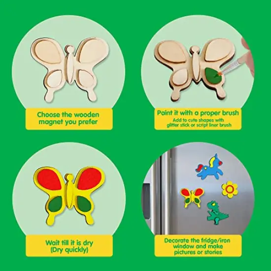 JOYIN Wooden Magnets, Spring Arts & Crafts for Boys and Girls Ages 4+, Childrens Painting Craft Activities Kit, Craft Toys Gifts for 4, 5, 6, 7, 8, 9, 10, 11 & 12 Year Old Kids {5}