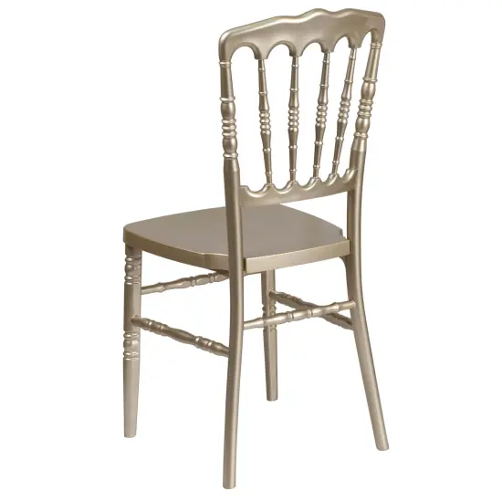 Emma and Oliver Wedding & Event Resin Stacking Napoleon Dining Chair Gold {4}