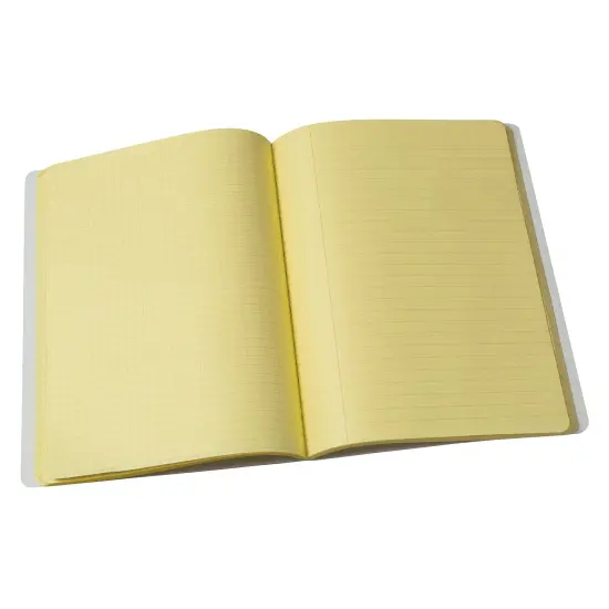 Dual Ruled Composition Book, Yellow, 1/4 in grid and 3/8 in (wide) 9-3/4" x 7-1/2", 100 Sheets, Pack of 6 {3}