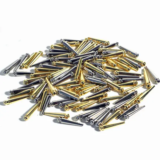 WE Games Premium Tapered Easy Grip Cribbage Pegs - Set of 100 (Brass & Chrome) {1}