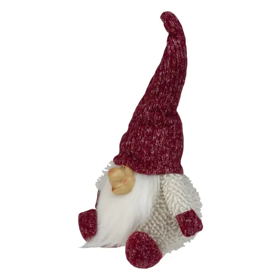 Northlight Chubby Smiling Gnome Plush Christmas Figure - 15" - Ivory and Red {6}