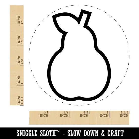 Pear Fruit Outline Rubber Stamp for Stamping Crafting Planners {1}