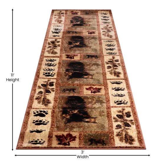 Masada Rugs Kodiak Collection Cabin/Lodge Area Rug Mat with Bear and Cub Scene {5}