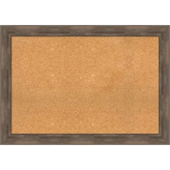 Hardwood Wood Framed Corkboard, Natural Cork Hardwood Mocha {1}