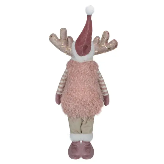 Northlight Standing Boy Moose Christmas Figurine - 26" - Pink and Beige {6}