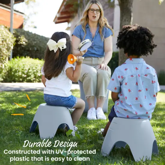 Ayana Stool Set, Flexible Seating, 4-Pack Light Grey {4}