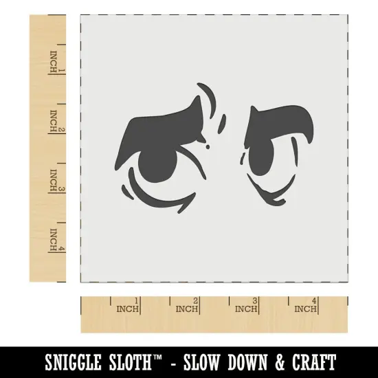 Worried Cartoon Eyes Looking to the Side Wall Cookie DIY Craft Reusable Stencil {6}