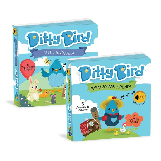 Ditty Bird Ditty Bird Farm Animal and Cute Animal Sound Books - Set of 2 {1}