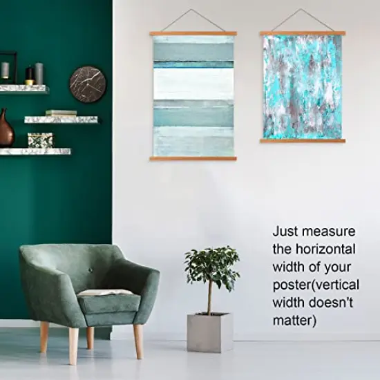 2 Pack Magnetic Poster Hanger Frame, Teak Wood Magnet Poster Frame for Posters, Prints, Photos, Pictures, Maps, Scrolls, and Canvas Artwork {6}