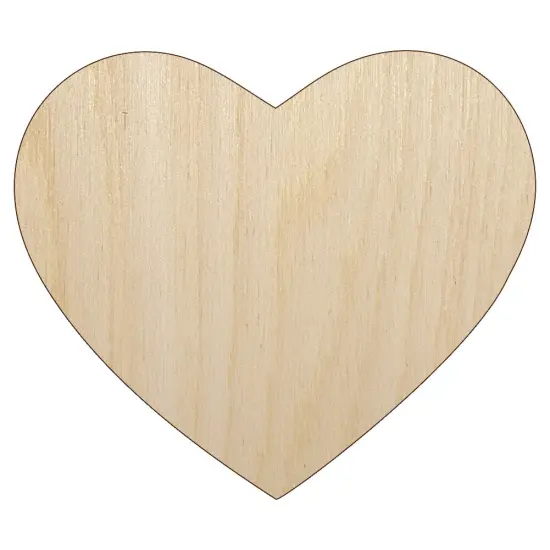 Heart Solid Unfinished Wood Shape Piece Cutout for DIY Craft Projects {1}