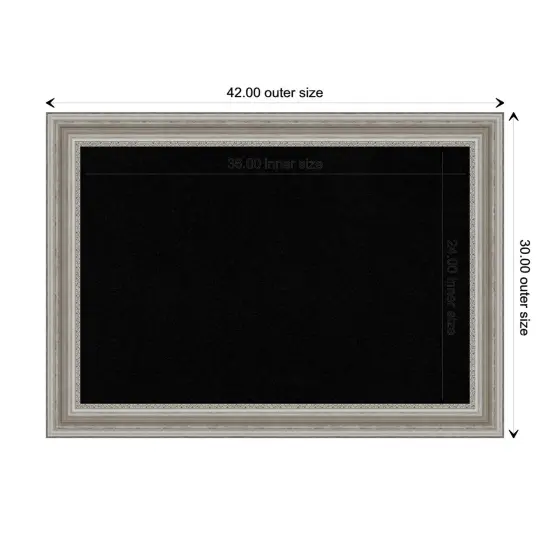 Parlor Framed Corkboard, Black Cork Parlor Silver {3}